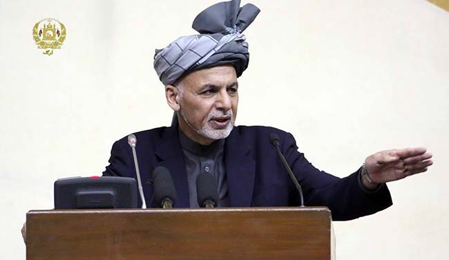 اشرف غنی: گروه‌های مخالف مسلح را سرکوب می‌کنیم